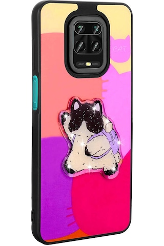 Xiaomi Redmi Note 9 Pro Kılıf Parlayan Kabartmalı İkonik Figürlü Zore Amas Silikon Kapak Beyaz