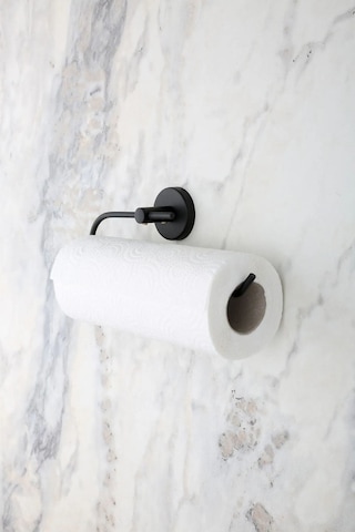 Multistore Siyah Paslanmaz Kağıt Rulo Havluluk, Peçetelik Banyo Askısı Siyah