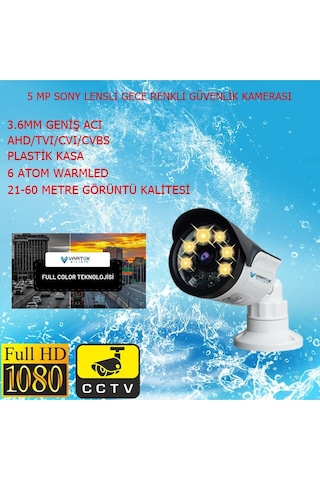 5 Kameralı Set 500 Gb Hdd Full Hd Gece Görüşlü Güvenlik Kamerası Sistemi-sabit İp Gerektirmez-