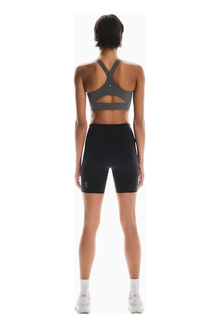 On Endurance Bra Zip Yüksek Destekli Ön Fermuarlı Spor Sütyeni Koyu Gri