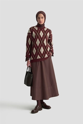Armine Baklava Desenli Kazak 25kd6004 Bordo Bordo