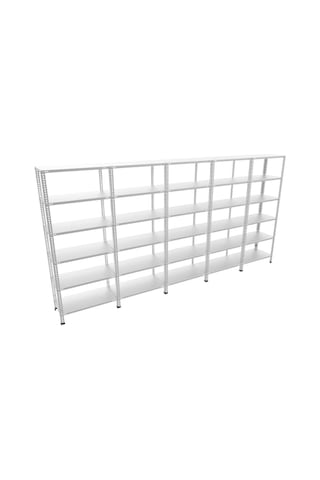 Raf Burada 6 Katlı 5'li Galvaniz Çelik Raf - Depo, Arşiv, Kiler, Dosya, Market Rafı-59x93 cm-150 cm-1.00 mm