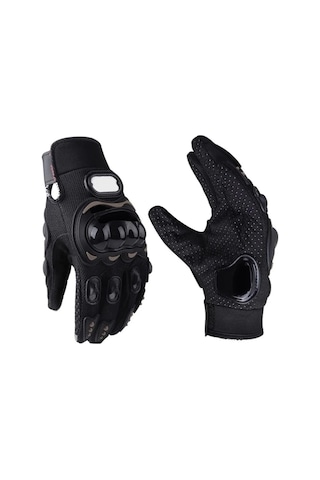 Motosiklet Eldiveni Avuç Içi Korumalı Dokunmatik Uzun Siyah Motor Eldiven Kemik Motorcu Eldiveni M 3