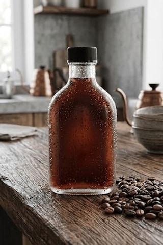 5 Adet Kapaklı Cold Brew Şişesi 200 Ml Yassı Cam, Soğuk Kahve, Detoks, Sos Ve Yağdanlık Şişesi Diğer