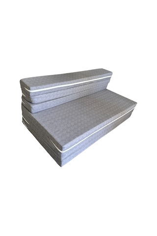 Çift Kişilik Katlanır Koltuk Katlanır Yatak Kanepe Yer Yatağı Çift Kişilik Gri-120x195x8 Cm