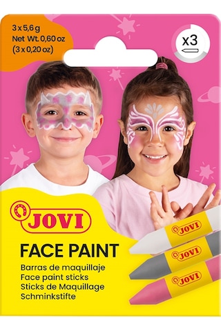 Jovı 175fa Yüz Boyası Stik Kalem 5,6gr Pembe-gümüş-beyaz - 3'lü Renksiz