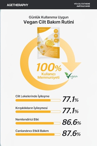 Elensılıa Glutatyon İçeren Aydınlatıcı Kağıt Maske Elensilia Vita Glutathione Ampoule Mask