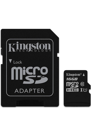 Kingston SDC10G2/16G 16 GB MicroSD Class 10 UHS-I Hafıza Kartı + Adaptör