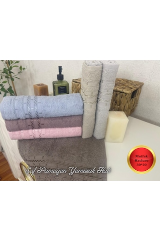 Goldroom Home Pamuklu Püsküllü, Jakarlı 30x50 12 Li Mutfak Havlusu Çok Renkli