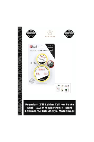 Premium 2'li Lehim Teli Ve Pasta Seti - 1.2 Mm Elektronik İşleri Lehimleme Kiti Atölye Malzemesi