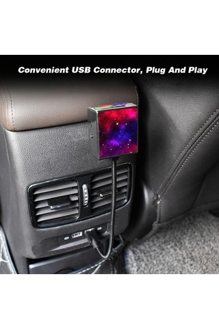 Moly Yunboo Mavi Usb Yıldız Projeksiyon Lambası - 3 Modlu Nefes/flash/sesli Döner Esnek Boyun Oda/araç Dekoru C206 Siyah Siyah