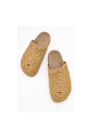 Luvishoes Loop Açık Taba Örme Kadın Terlik Açık Taba