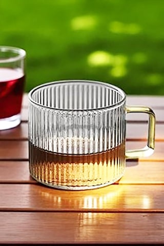 Clavera 6'li Kulplu Cam Çay Kahve Espresso Bardak Fincan Seti 150 Ml Çok Renkli