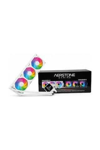AERSTONE Coolvision 360mm LCD Ekranlı INTEL AMD uyumlu SIVI Soğutucu (BEYAZ)