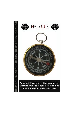 Seyahat Yardımcısı Maceraperest Outdoor Gereç Pusula Paslanmaz Çelik Kamp Pusula G34 Sarı