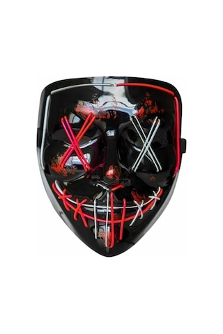Derinstok Işıklı Led Maske Parti Eğlence Maskesi Hallowen Neon Maske