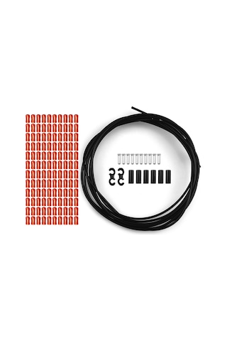 Yaleker Bisiklet Vites Ve Fren Kablosu Seti - Alüminyum Ve Plastik - 1 Metre Boru - 3 Metre İç Boru - Kırmızı