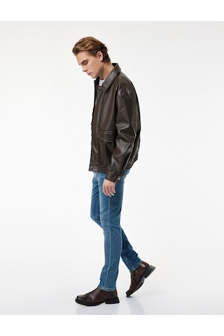 Koton Normal Bel Yıpratmalı Pamuklu Slim Fit Jean Pantolon - Brad Jean Petrol 6wam40014ıd Petrol