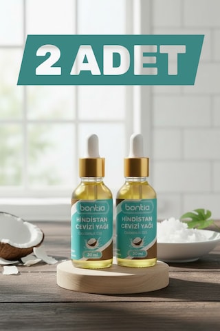 Hindistan Cevizi Yağı 2x20 Ml İkili Set Doğal Nemlendirici, Saç Ve Cilt Bakımı, Oil Pulling 40 ML