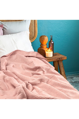 Verra Home Pamuk Battaniye Tek Kişilik Tv Battaniyesi 130 x 170 CM Pembe