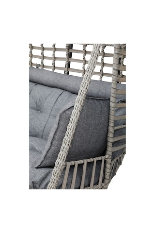 Tu Tienda Çift Kişilik Rattan Salıncak Gri