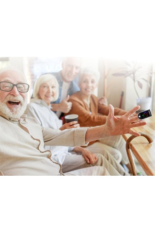 Vkemall Pulse Oksimetre 1.4 İnç 4 Renkli Led Dijital Nabız Oksimetresi Parmak Klipsli Oksimetre Kan Oksi Siyah Ve Beyaz