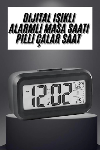 Mey Najmaddin Gece Dijital Masa Saati Dijital Alarmlı Led Ekran Pilli Çalar Saat Najmaddin Renkli
