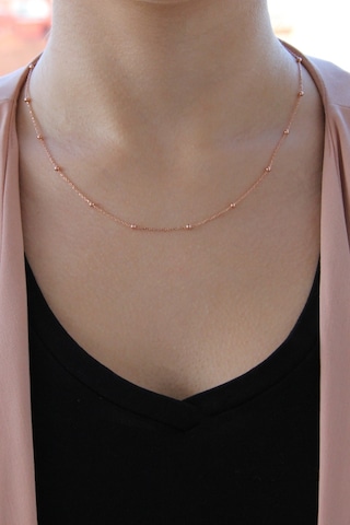 Kadın Gümüş Toplu Rose Zincir Kolye N116801 Rose Gold