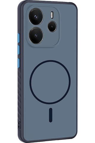 Maks Technology Redmi Note 14 4g Kılıf M-safe Şarj Özellikli Mkst Tea Kapak - Lacivert