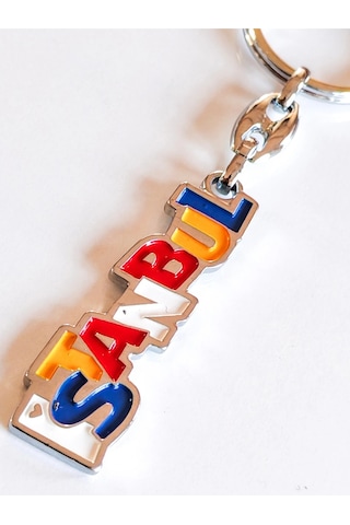 Moncuk Design Metal Üzerine Renkli İstanbul Yazan Metal Anahtarlık