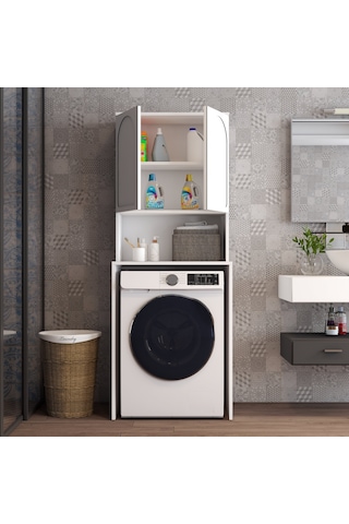Lyon Çamaşır Makinesi Dolabı V102 - Beyaz Beyaz