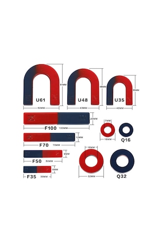 Mıknatıs Seti 9 Parça Hafif Manyetizma Öğrenci Modeli