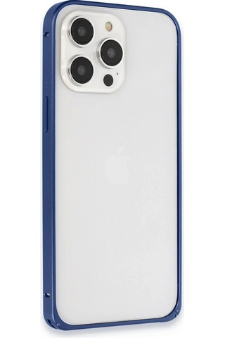 Joko Apple Uyumlu iPhone 15 Pro Max Metal Bumper Mat Kapak - Lacivert Çok Renkli