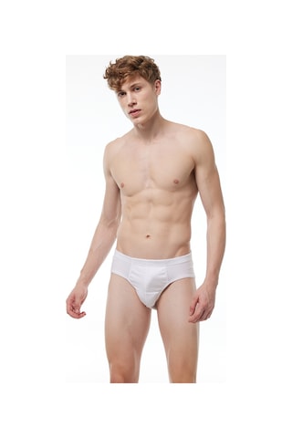 Malabadi Erkek Beyaz 4 Lü Paket %100 Pamuk Slip Külot 001-e Beyaz