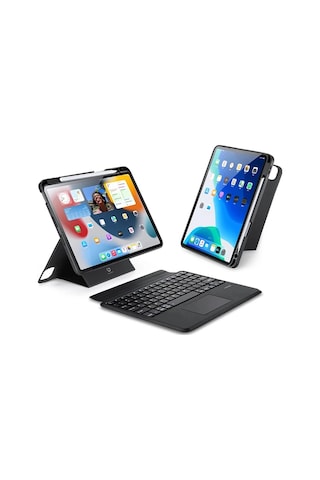 Dux Ducis iPad Uyumlu Pro 12.9 Dk Series Kablosuz Bluetooth Klavye Touchpad Kılıf- 5775 Tablet Kılıfı
