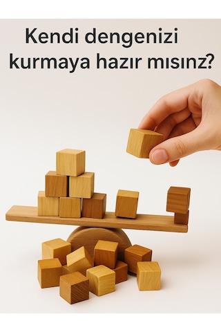 Cwwtoys Küp Denge 22 Parça Ahşap Denge Oyunu, 3 Yaş+