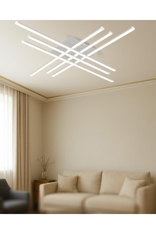 Tt070-by-srr Tt Ayd. Sarı Işık Led 6 Lı Çubuk Mat Beyaz Led Avize