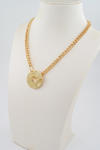 Kadın Özel Tasarım Prenses Zincirli Yuvarlak Figürlü Kolye - ALTIN