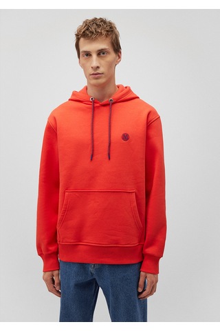Mavi - Mavi Logo Nakışlı Kapüşonlu Kırmızı Sweatshirt 065809-70481 Kırmızı