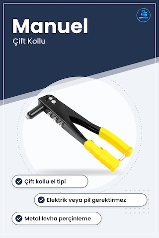 Perçin Tabancası Manuel Çift Kollu El Tipi Metal Levha Perçinleme