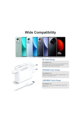 Type-c 120w Watt Turbo Şarj Aleti Cihazı Adaptörü Kablo Set