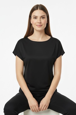 Fit Women Kayık Yaka Yarasa Kollu Bluz 4452 Siyah