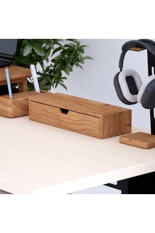 Desna Tek Katlı Tek Çekmeceli Dolap - Kiraz 34 Cm Uzunluk X 12.1 Cm Derinlik X 7.2 Cm Woodsaka Doğal Ahşap