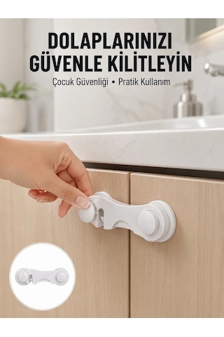 Mey İthalat 4 Adet Bebek Güvenlik Dolap Kilidi Çift Taraflı Bantlı Kolay Montajlı Emniyet Seti Yeni Nesil