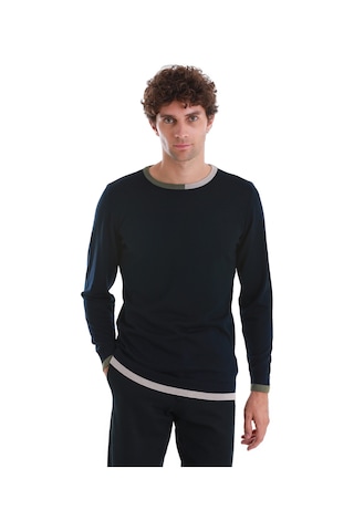 Hatemoğlu Lacivert Regular Fit Düz Bisiklet Yaka Yünlü Triko Kazak 34122023a001 005 Lacivert