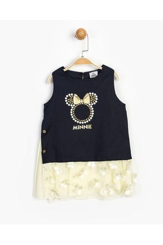 Minnie Mouse Kız Çocuk Lacivert Tül Etek Elbise Mn15634 Lacivert