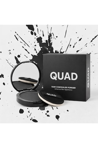 Quad Unisex Siyah Saç & Sakal Toz Kapatıcı Dolgunlaştırıcı Pudra