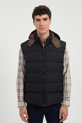 Dufy Erkek Slim Fit Kapüşonlu Lacivert Yelek Mont-18150