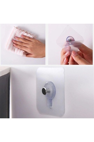 Hubrendy Çer 5 Li Yapışkanlı Mutfak Banyo Raf Tutucu Askı Pin Çerçeve Çok Amaçlı Askısı
