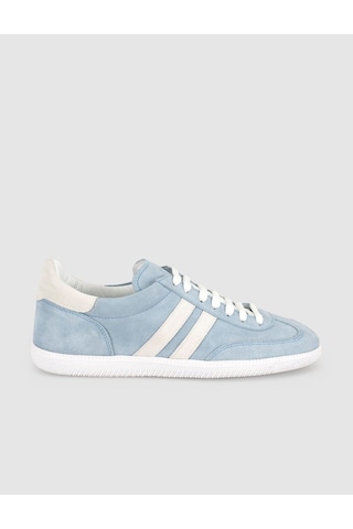 Açık Mavi Süet Deri Kadın Sneaker